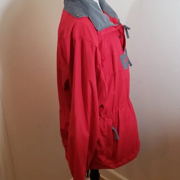 Columbia Men's Waterproof Red Gray 3/4 Zip Pullover Jacket/Windbreaker, Size L - Picture 3 of 11